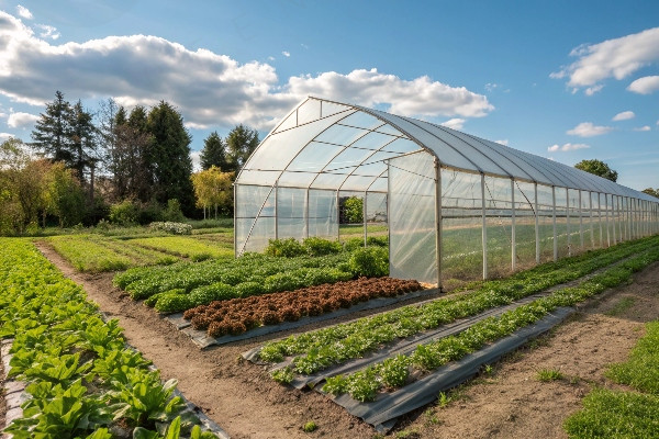 Modern plastic film greenhouse structure