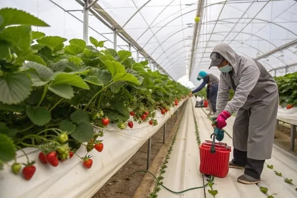 Biological pest control implementation in strawberry greenhouse