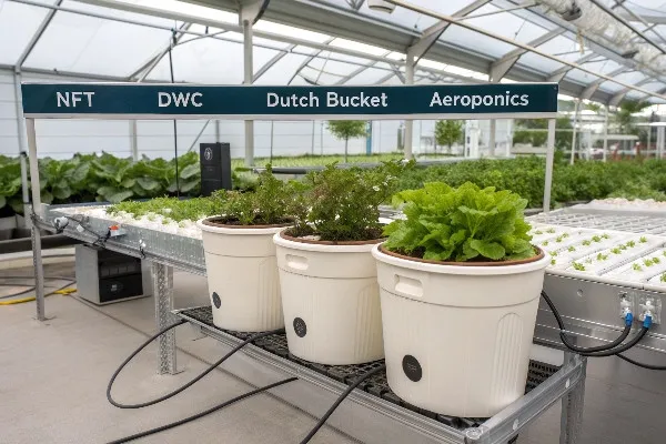 Close-up of Deep Water Culture (DWC) system roots
