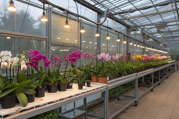 Greenhouse with specialized light diffusion system for orchids
