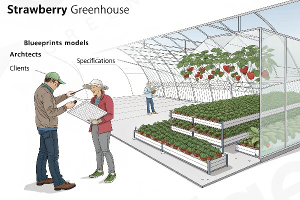 Greenhouse consultation showing plans and specifications