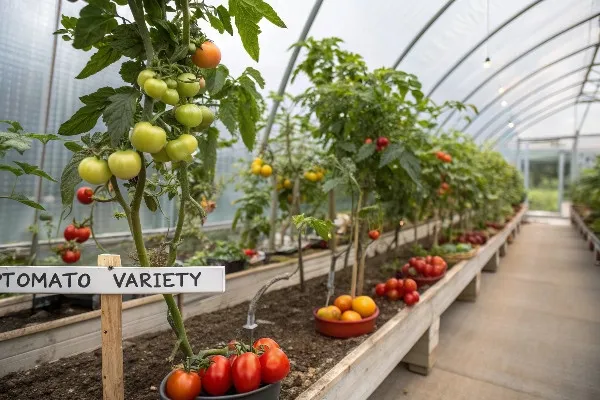 Various tomato varieties specifically bred for greenhouse production