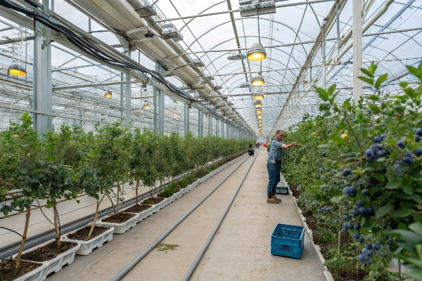 Commercial blueberry production in modern greenhouse system