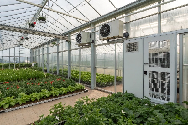 Freestanding greenhouse climate control systems