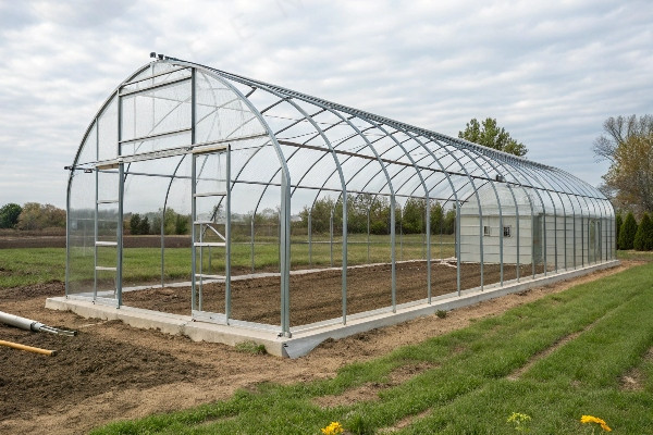 Freestanding greenhouse structural diagram