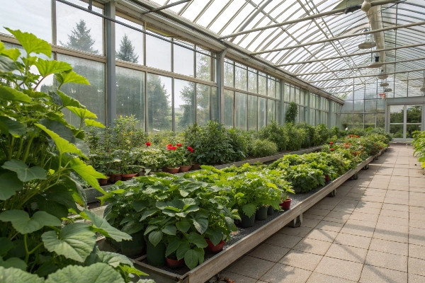 Plants thriving with proper ventilation