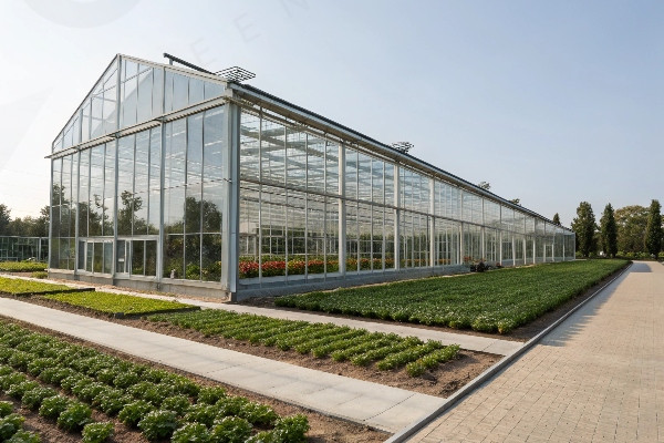 Freestanding greenhouse exterior view