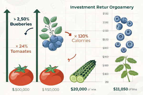 ROI comparison chart for different greenhouse crops