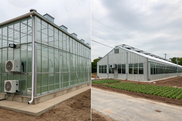 Comparison of freestanding and attached greenhouse designs