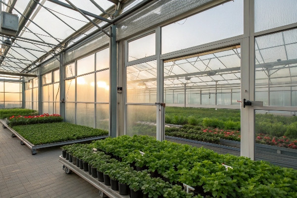 Natural ventilation windows in greenhouse