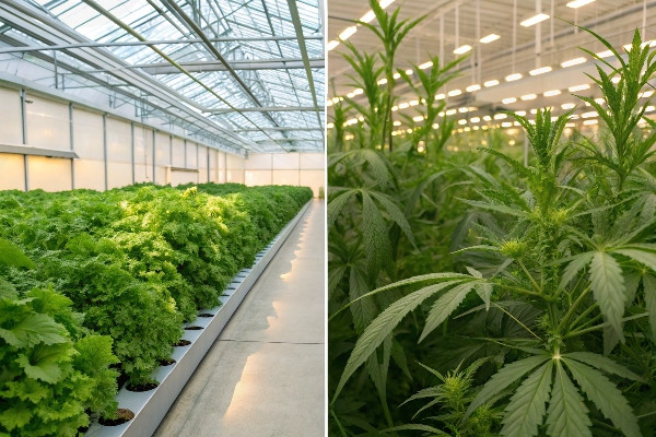 Crop yield comparison indoor vs greenhouse