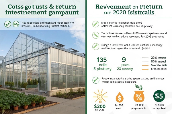 Greenhouse cost analysis ROI comparison glass vs polycarbonate long term expenses