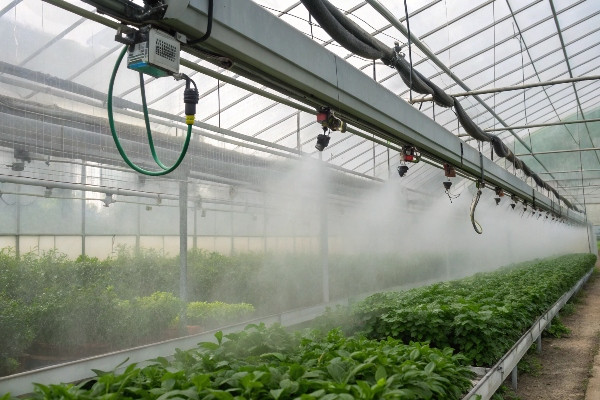 Greenhouse fogging system humidity control