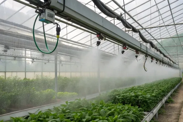 Greenhouse fogging system humidity control