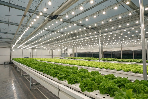 Indoor vertical farming facility LED lighting
