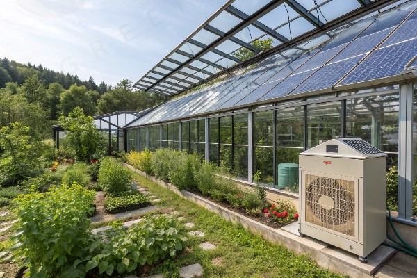 Solar geothermal greenhouse heating renewable energy