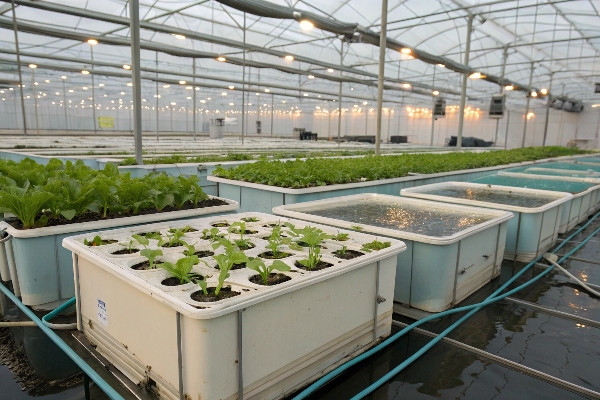 Ebb and flow hydroponic system