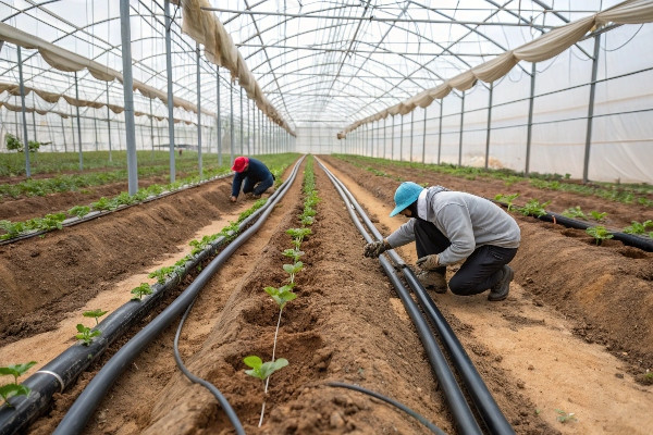 Subsurface drip irrigation installation