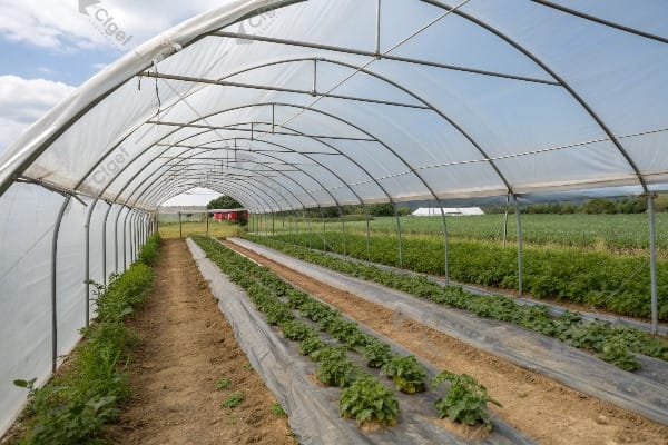 Affordable tunnel greenhouse systems Tunnel greenhouses in agricultural field