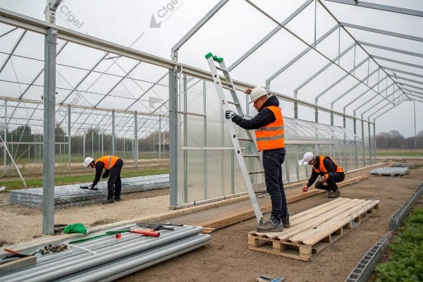 Greenhouse installation team