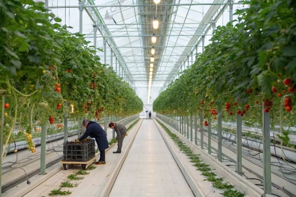 commercial tomato strawberry production