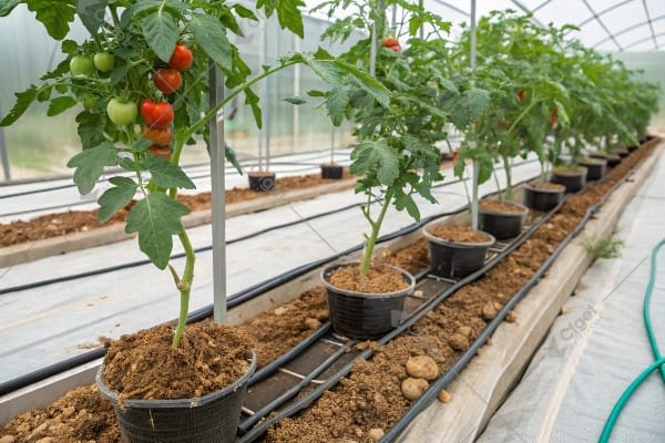 drip irrigation tomato substrate system