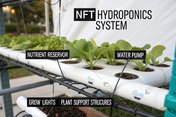 NFT system components diagram showing all four elements