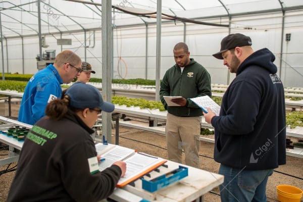 CFGET support team working on greenhouse systems