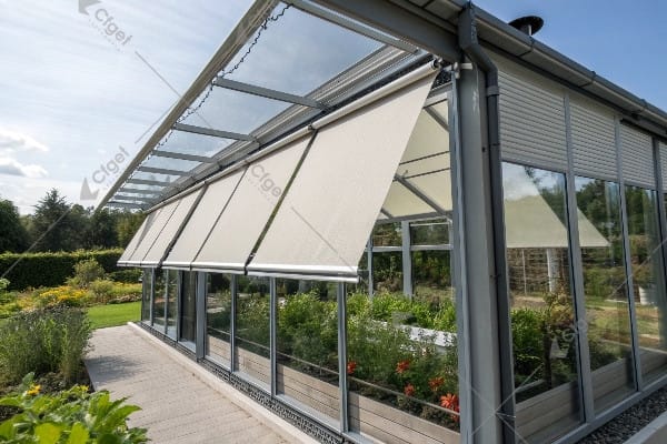Exterior greenhouse shading system installation
