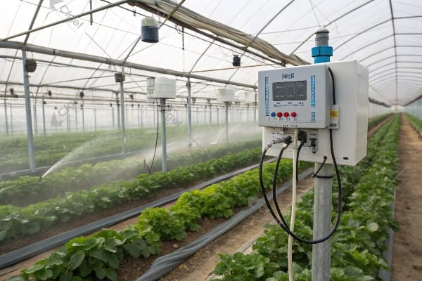 Temperature monitoring data greenhouse shading