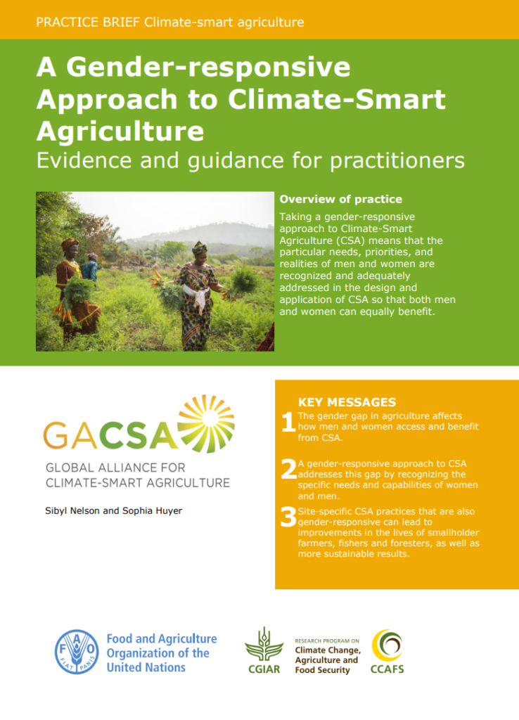 A Gender-responsiveApproach to Climate-SmartAgricultureEvidence and guidance for practitioners
