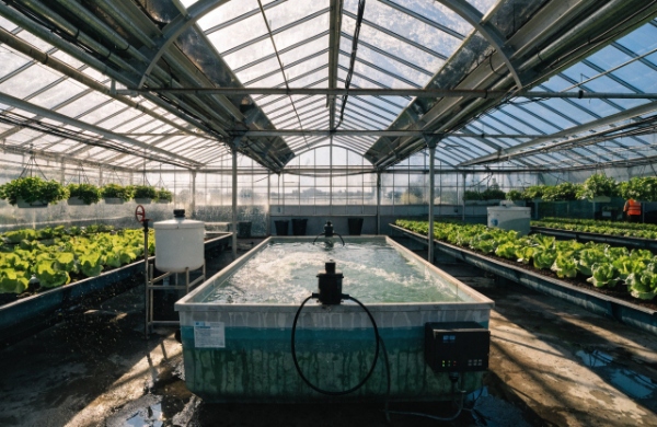 commercial aquaponics greenhouse