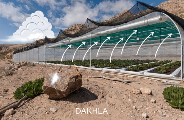 Dakhla Morocco blueberry greenhouse desert heat control Dakhla Morocco blueberry greenhouse desert heat control