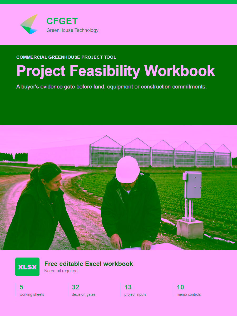 CFGET commercial greenhouse project feasibility workbook cover