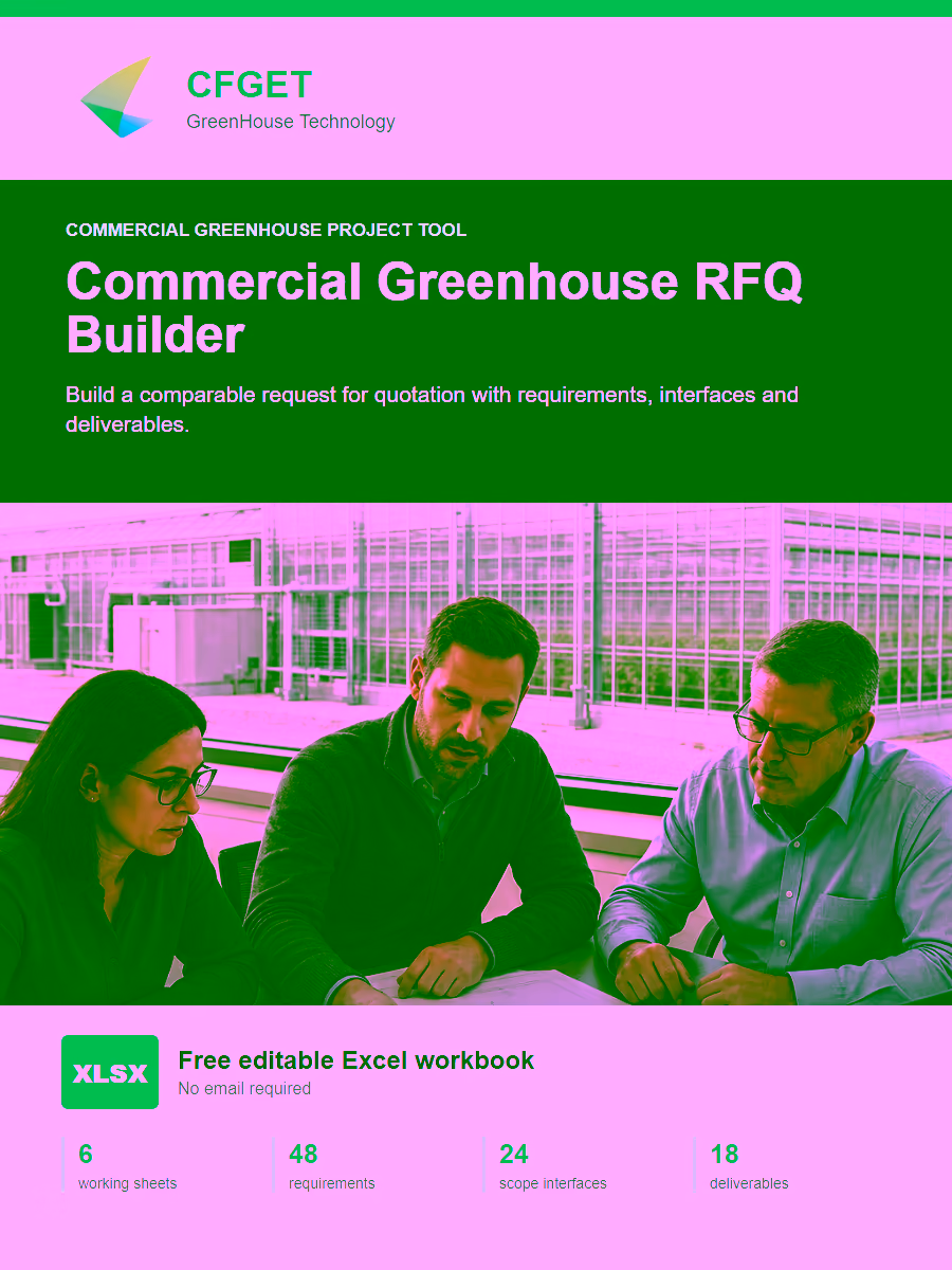 CFGET commercial greenhouse RFQ builder cover