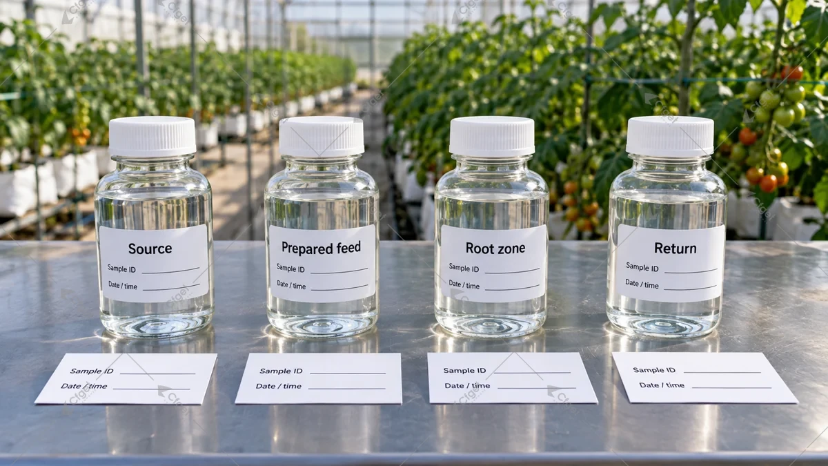 Four linked sample roles for a greenhouse nutrient-composition investigation.