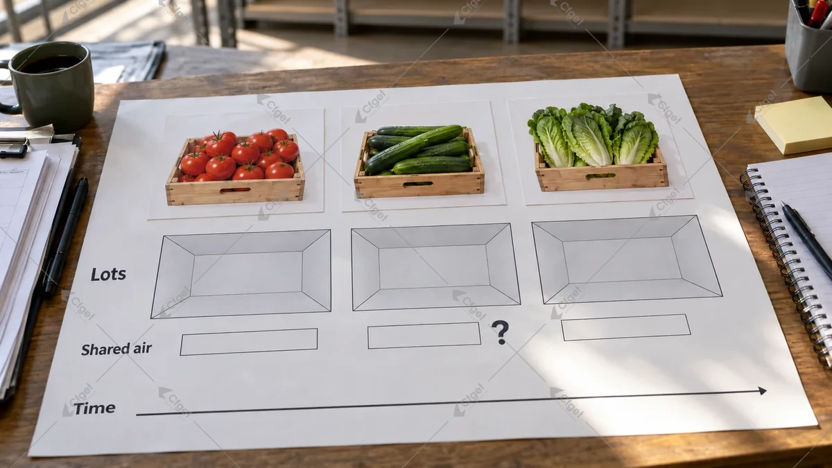 Separate produce lots and shared-air allocation records