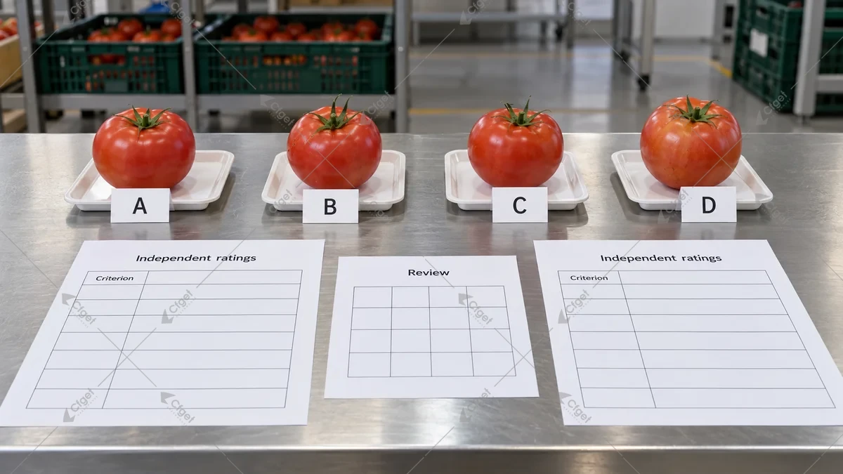 Independent fruit classifications beside a blank disagreement matrix