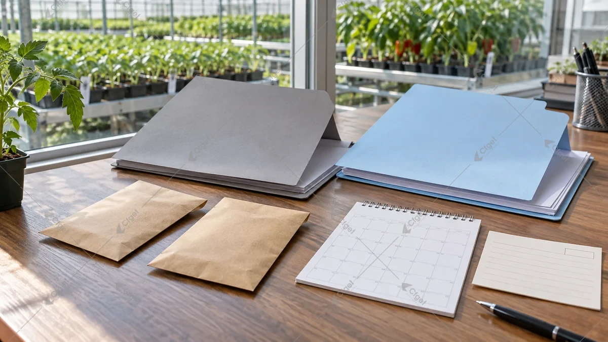Plain seed packages beside separate laboratory and import-document folders